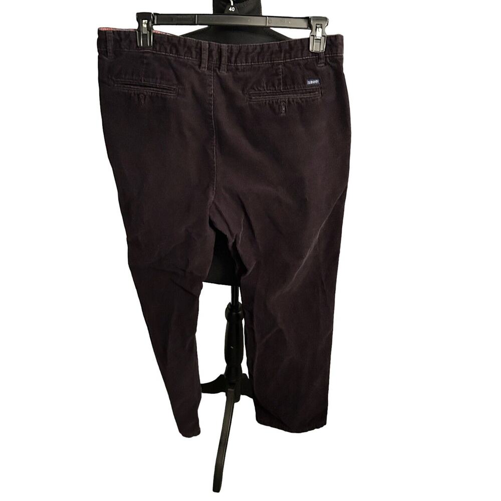 IZOD Men's Black Pleated Front Corduroy Straight Fit Pants 36X32 - Picture 3 of 4